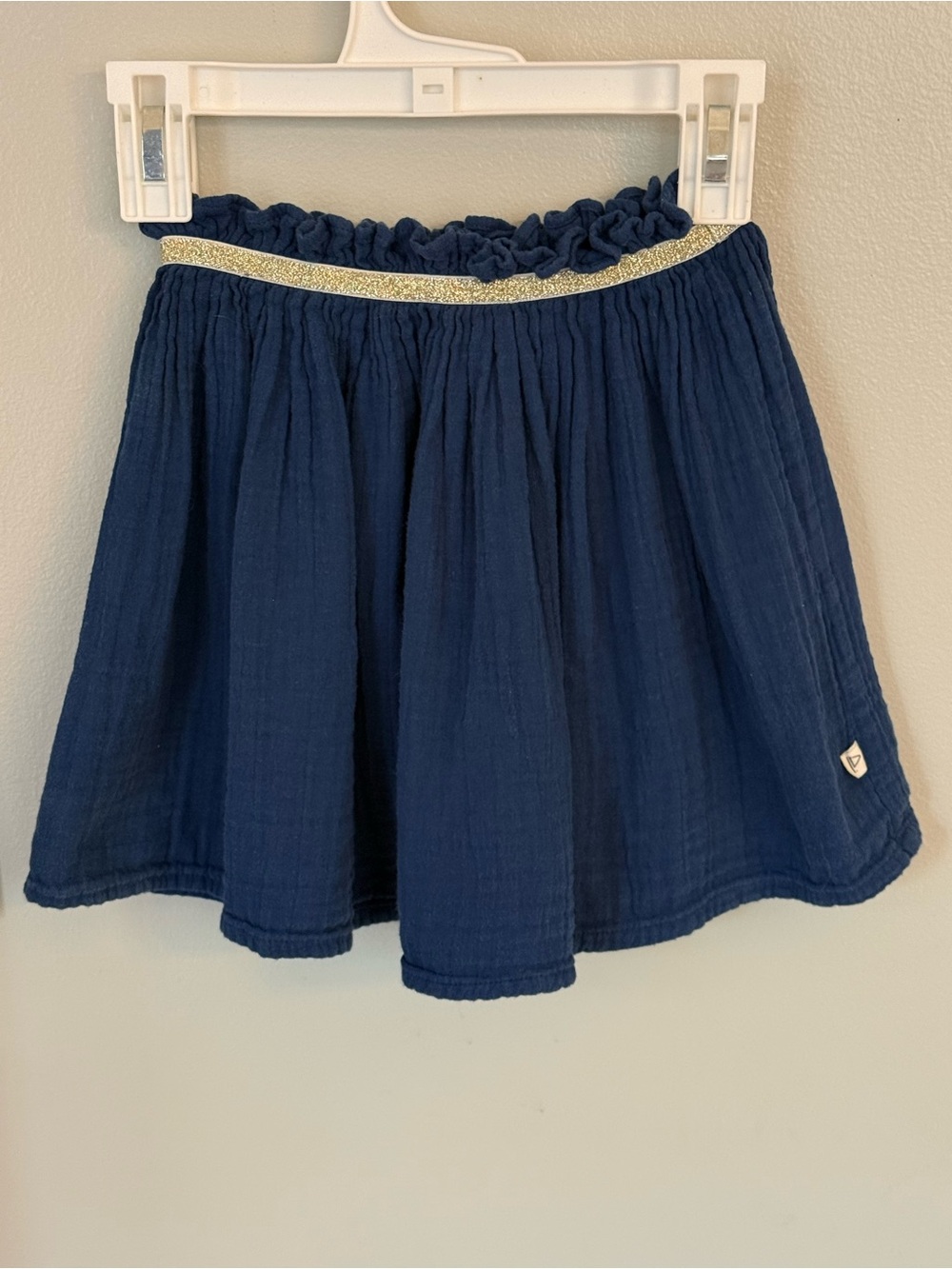 Arsene et les Pipelettes Double Voile Blue Cotton Gauze Skirt Girl’s 6 S France